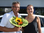 Blumen machen Freude: Christian Müller und Stefanie Vögele.